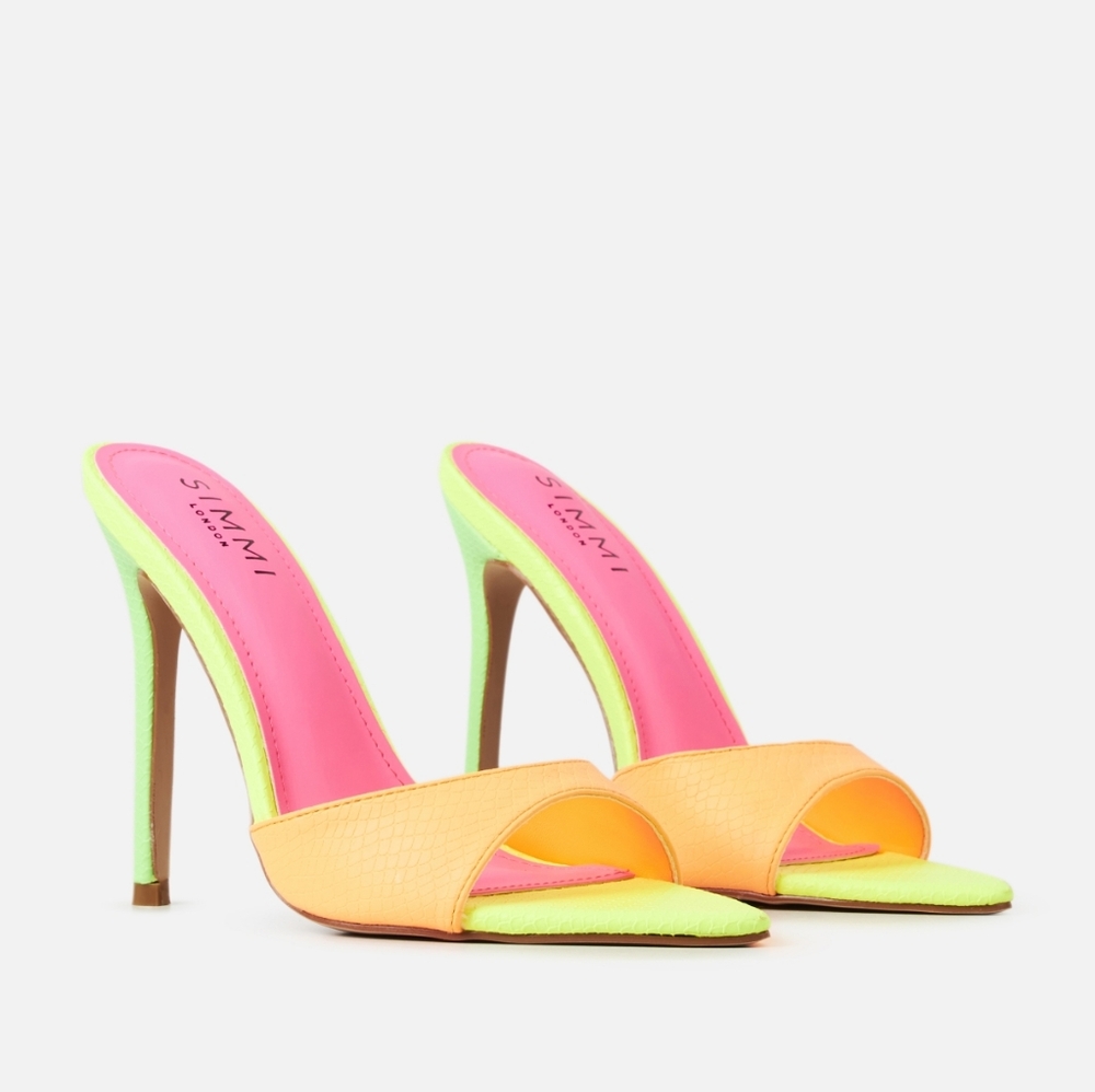 Simmi Multicolor Neon Heels - Picture 2 of 8